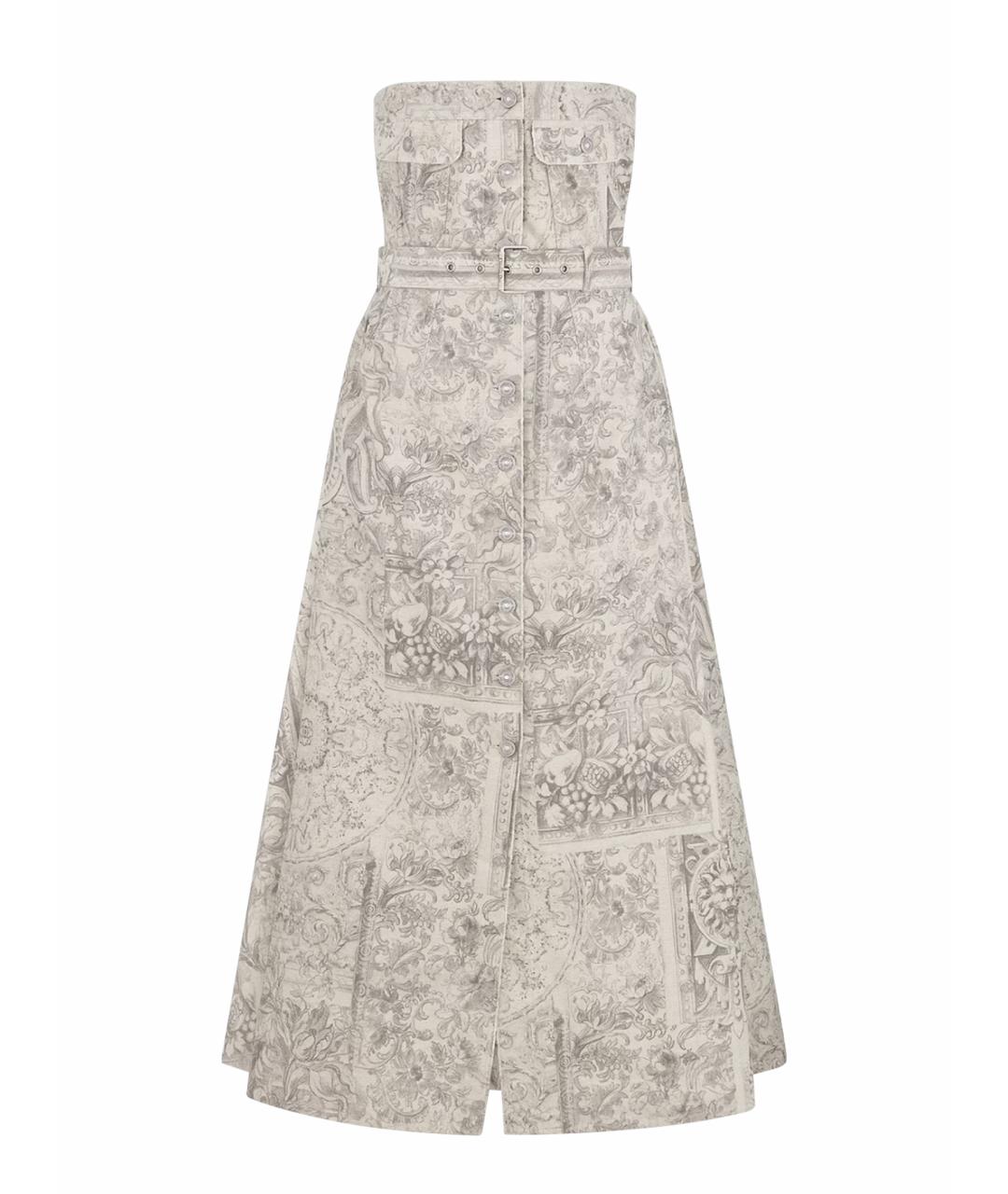 CHRISTIAN DIOR Серое хлопковое повседневное платье, фото 1