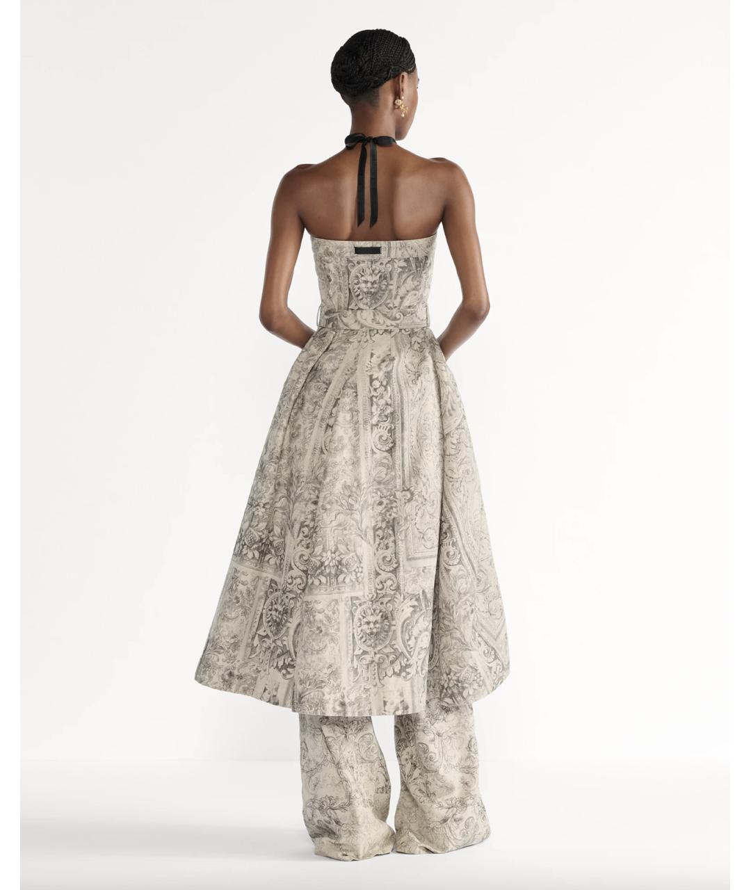 CHRISTIAN DIOR Серое хлопковое повседневное платье, фото 4