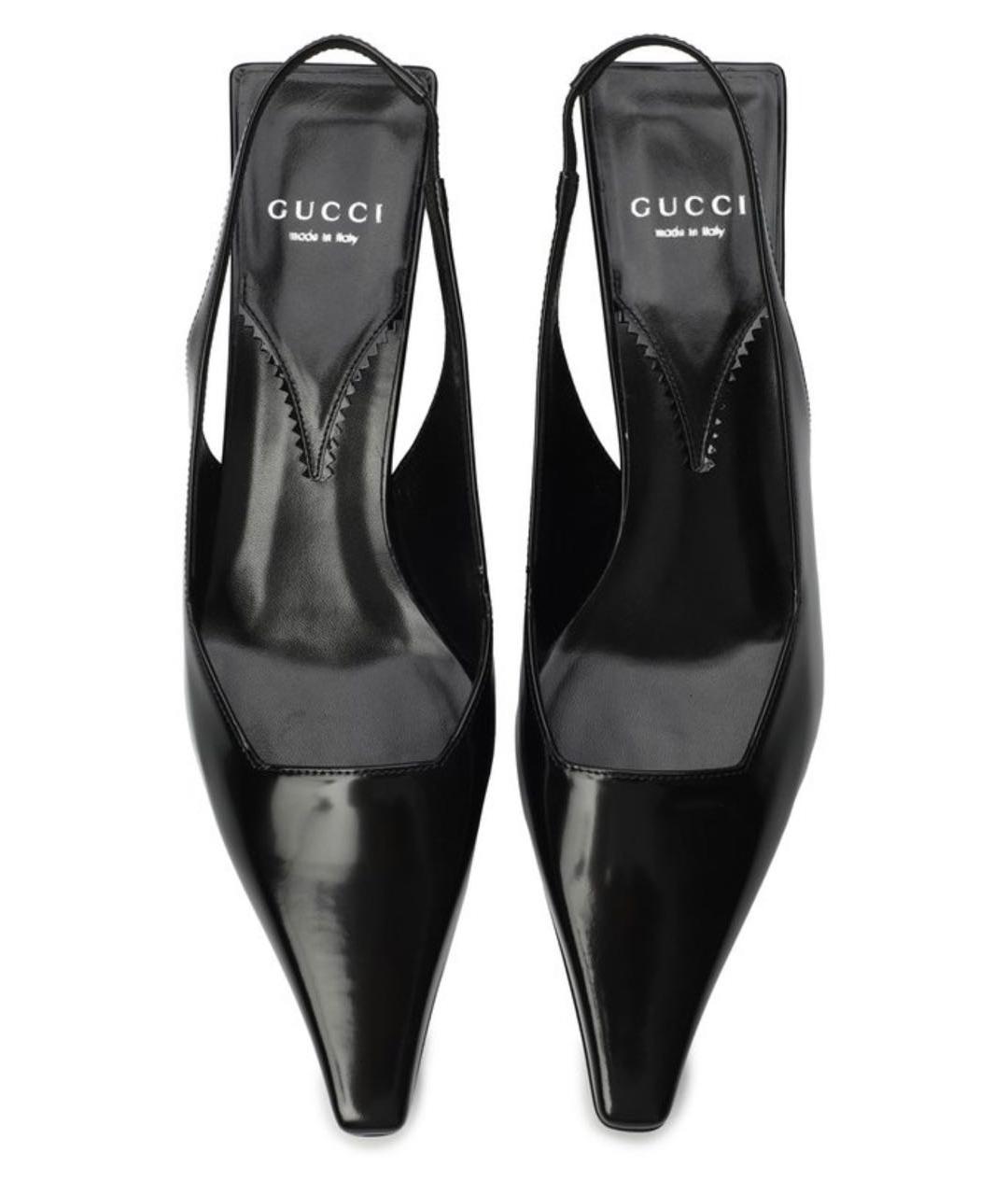 GUCCI Черные кожаные туфли, фото 4