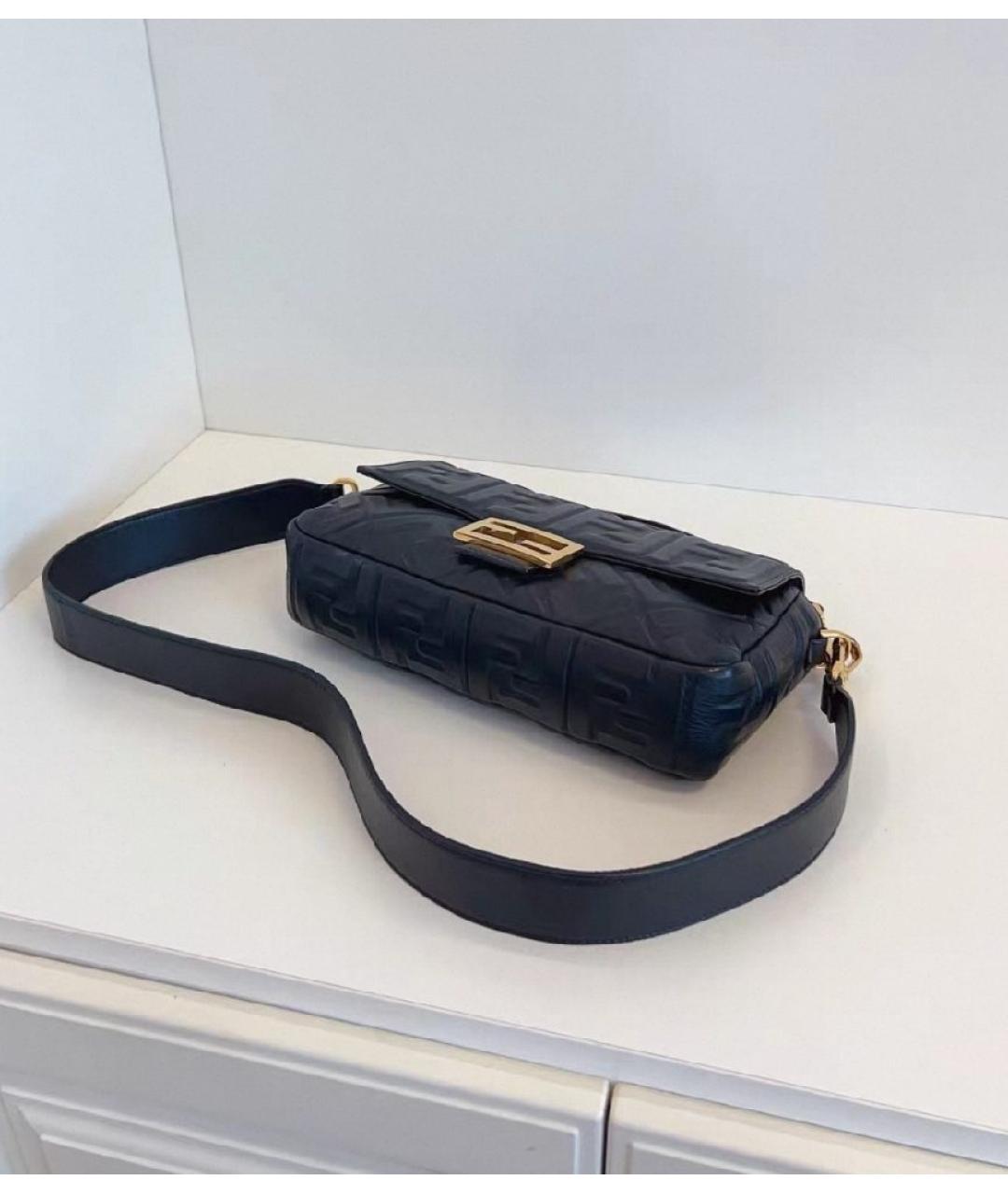 FENDI Черная кожаная сумка через плечо, фото 3