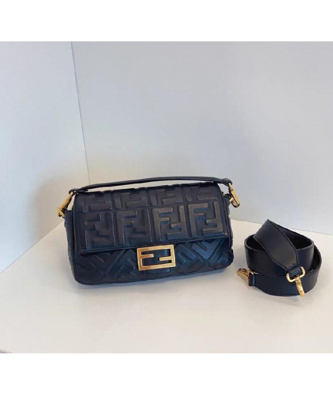 FENDI Черная кожаная сумка через плечо, фото 4