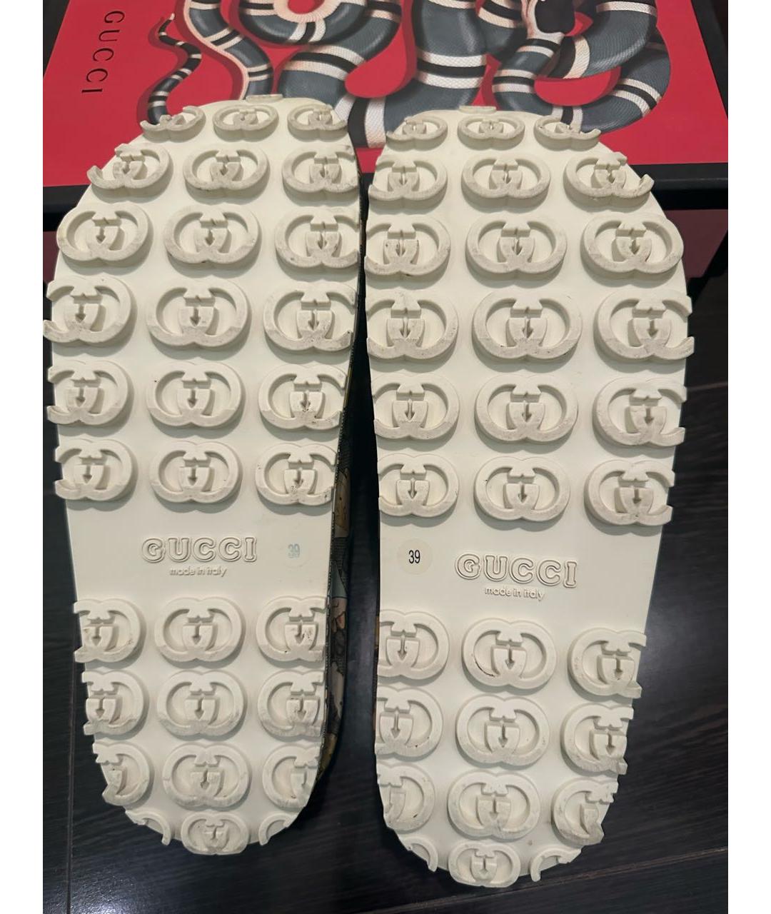 GUCCI Бежевые кожаные сабо, фото 4