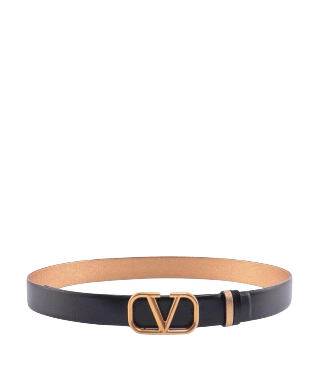 VALENTINO Черный кожаный ремень, фото 1