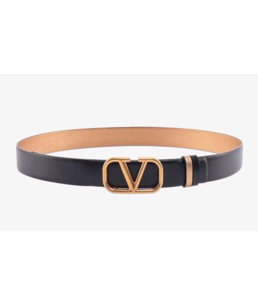 VALENTINO Черный кожаный ремень, фото 4