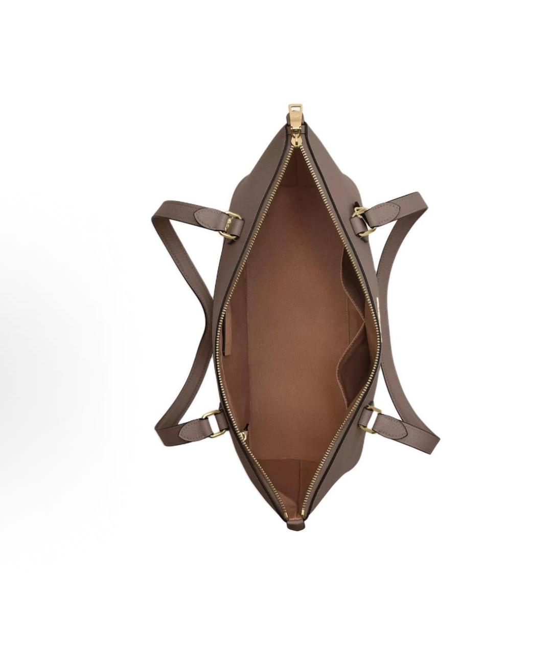 COACH Бежевая кожаная сумка тоут, фото 3