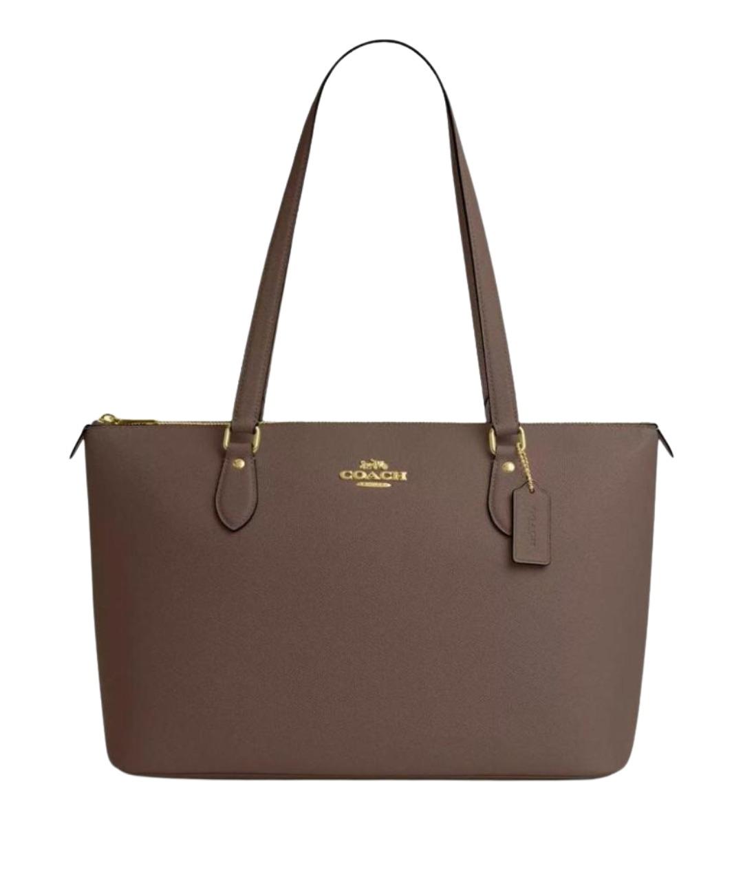 COACH Бежевая кожаная сумка тоут, фото 1