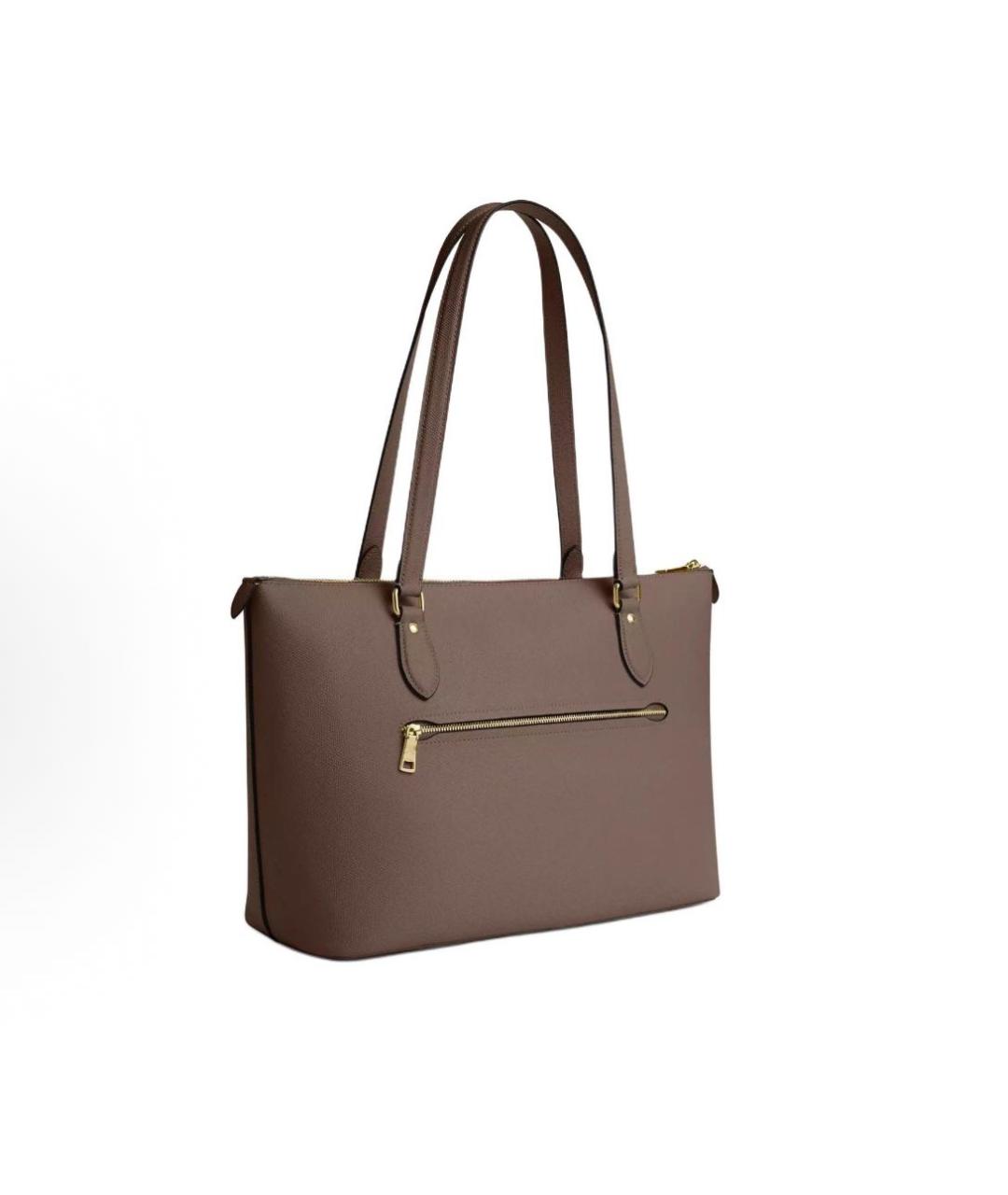 COACH Бежевая кожаная сумка тоут, фото 2