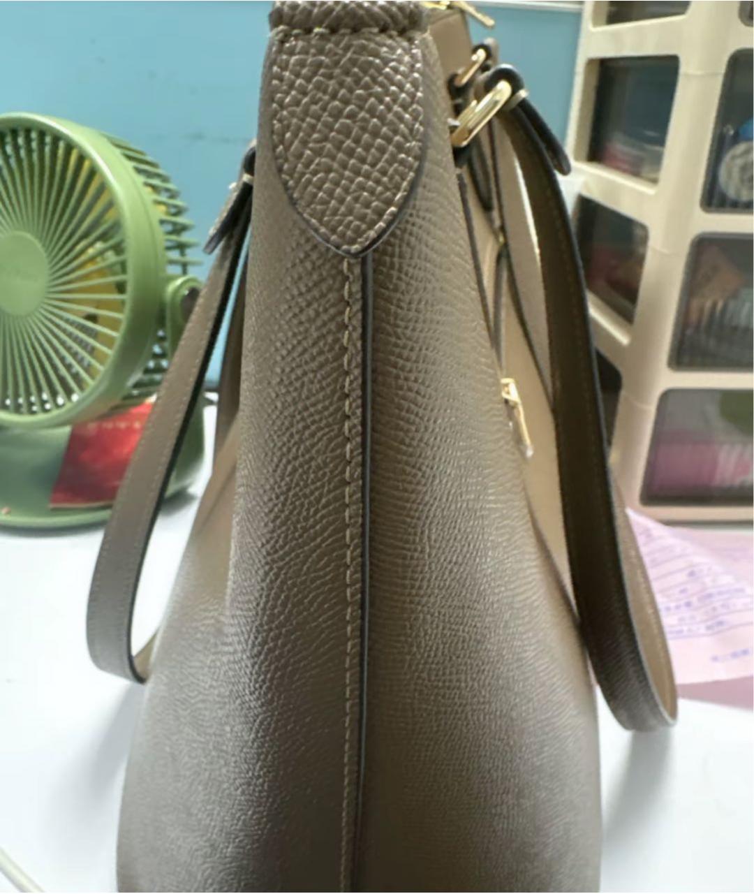 COACH Бежевая кожаная сумка тоут, фото 8