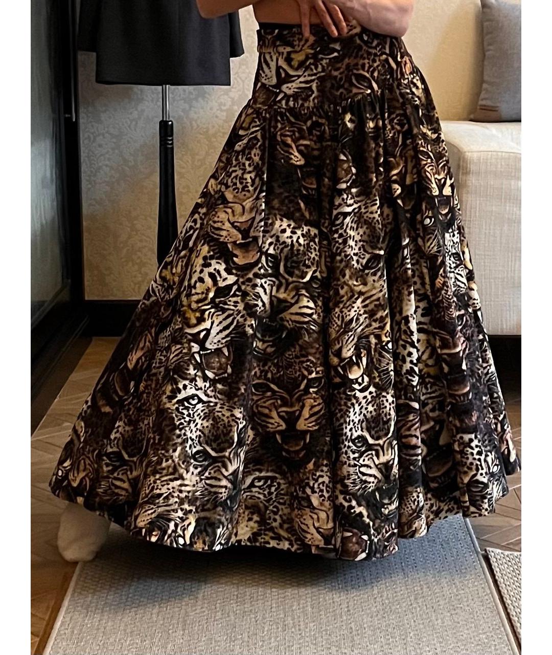 ROBERTO CAVALLI Мульти полиамидовая юбка макси, фото 3