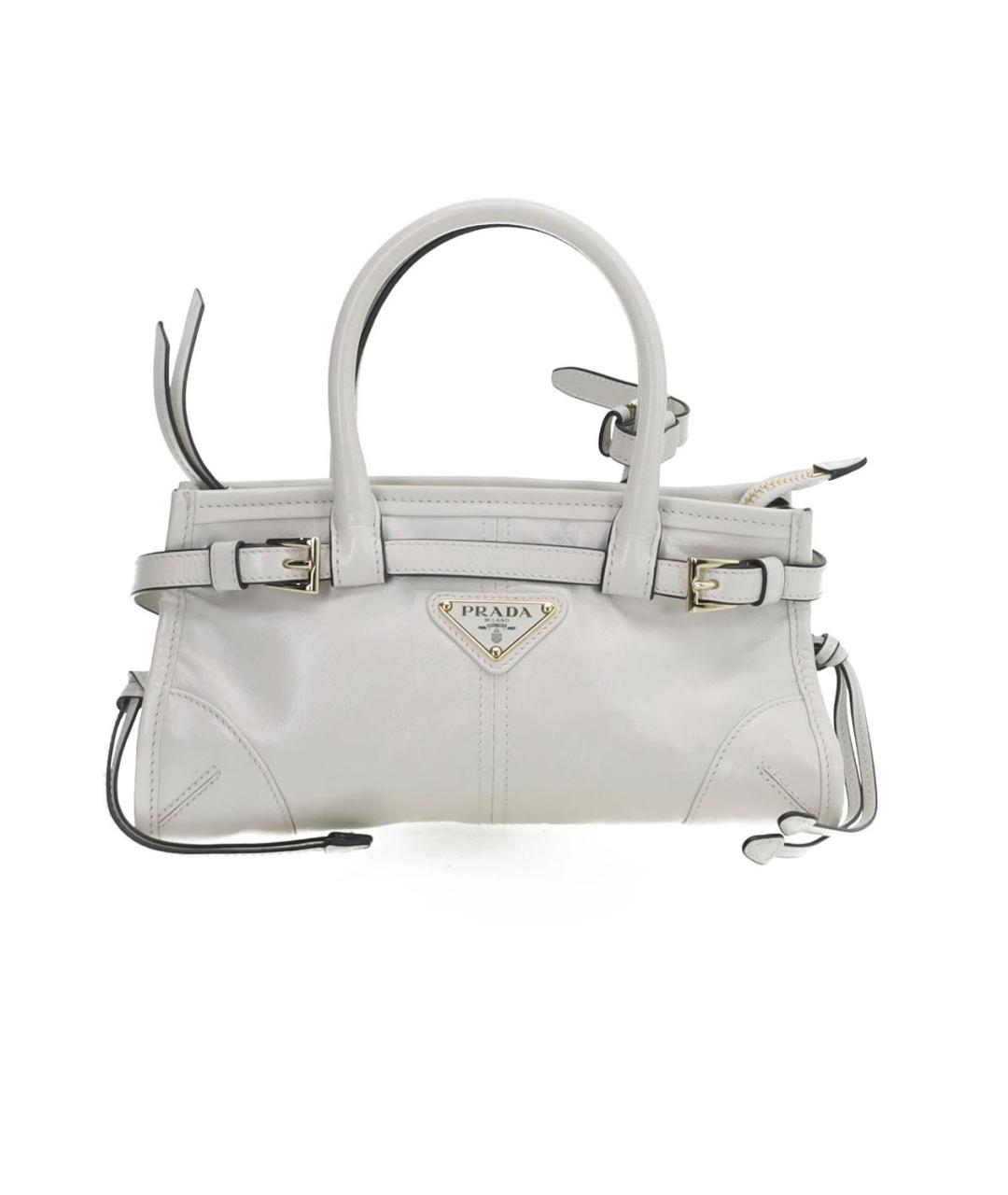 PRADA Белая кожаная сумка через плечо, фото 7
