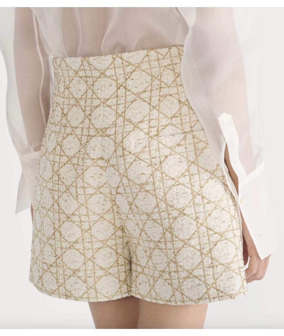 CHRISTIAN DIOR Золотые шерстяные шорты, фото 4