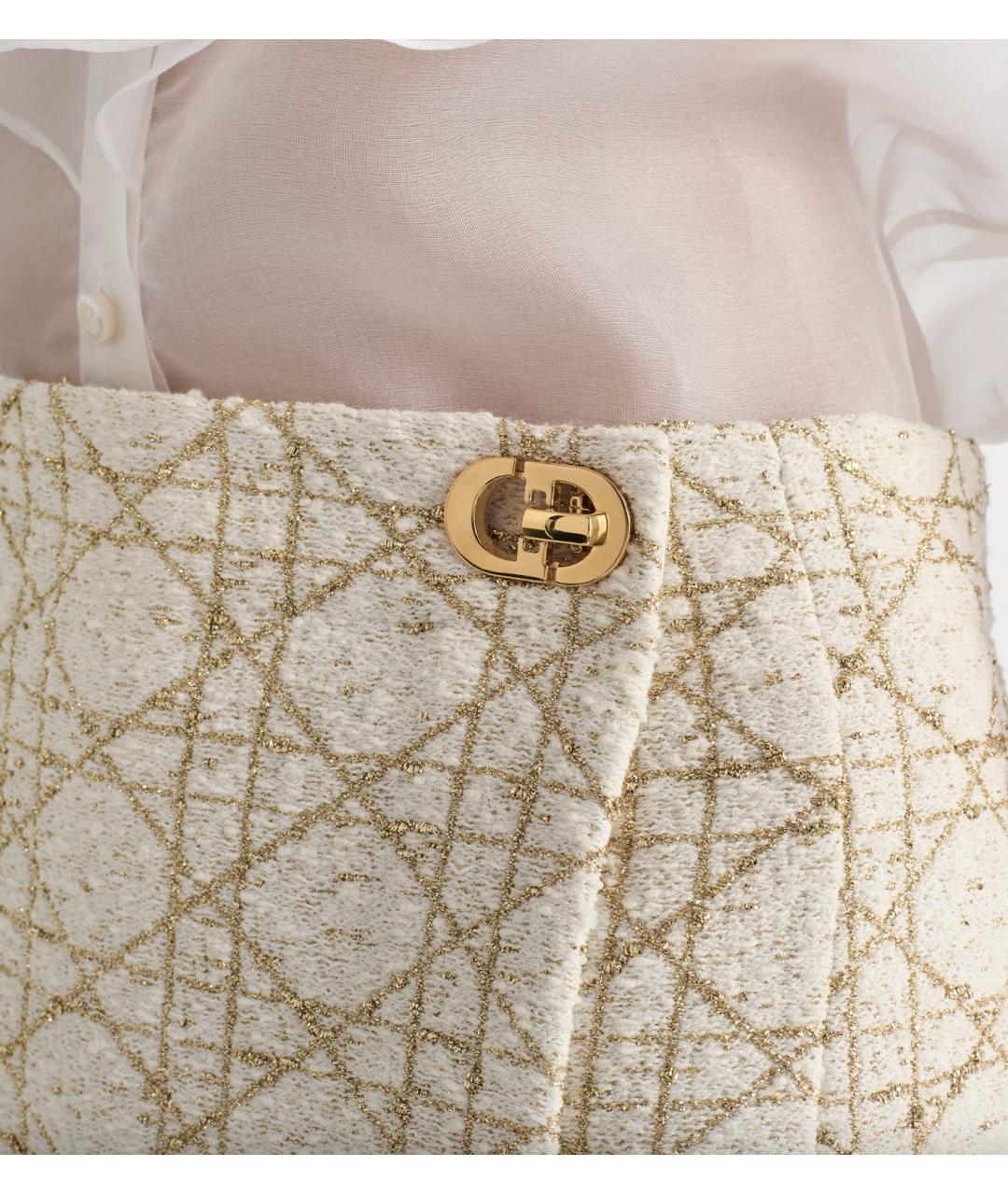 CHRISTIAN DIOR Золотые шерстяные шорты, фото 3