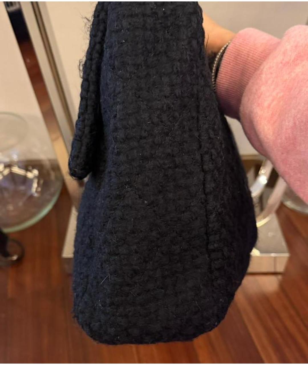 CHANEL Черная твидовая сумка через плечо, фото 7