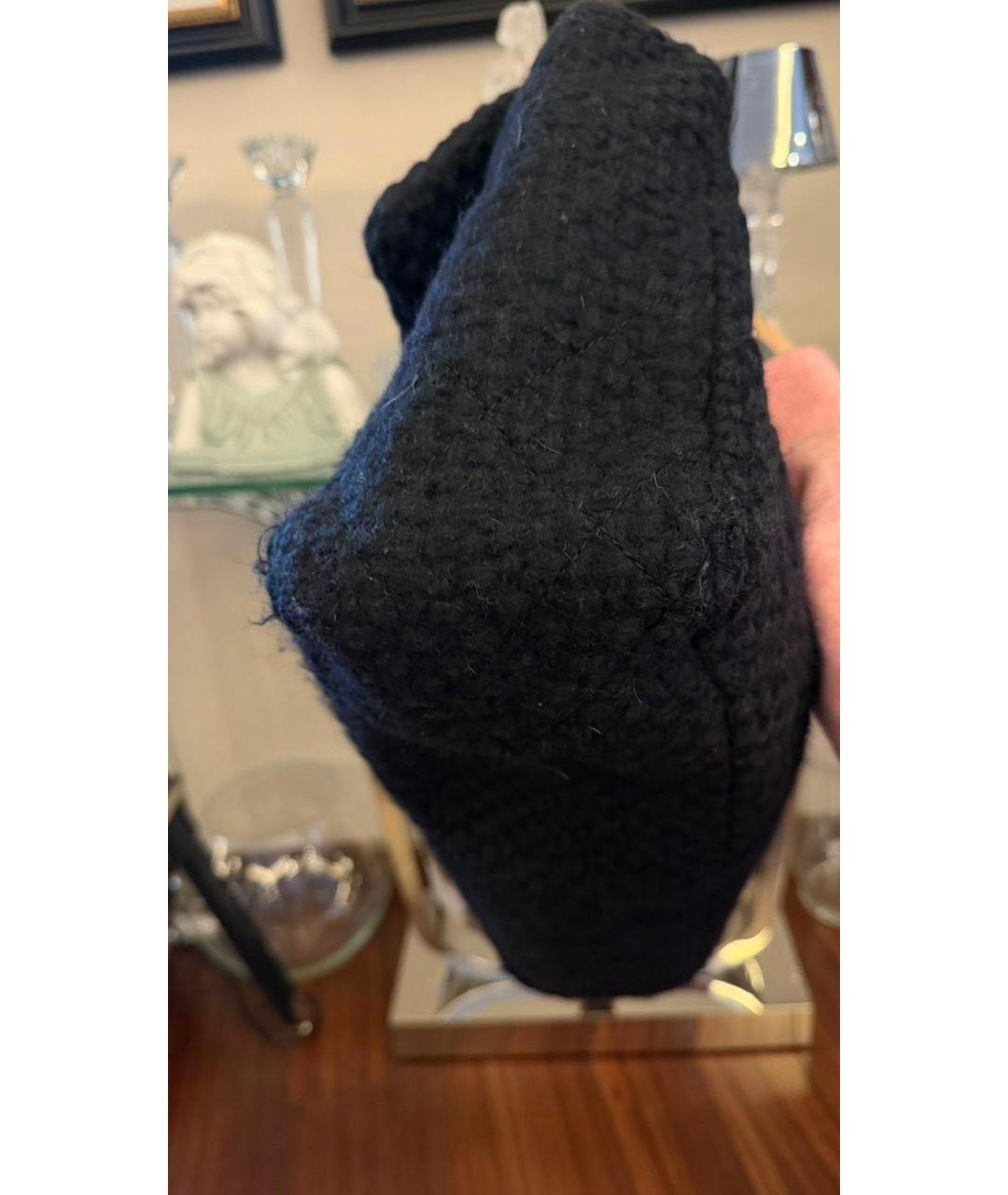 CHANEL Черная твидовая сумка через плечо, фото 4