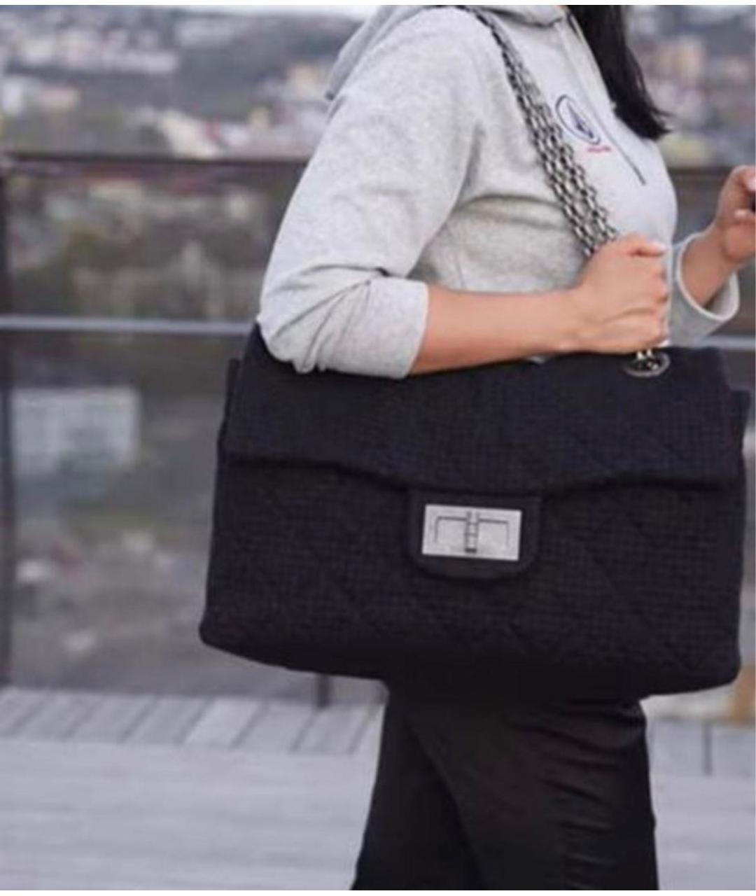 CHANEL Черная твидовая сумка через плечо, фото 3