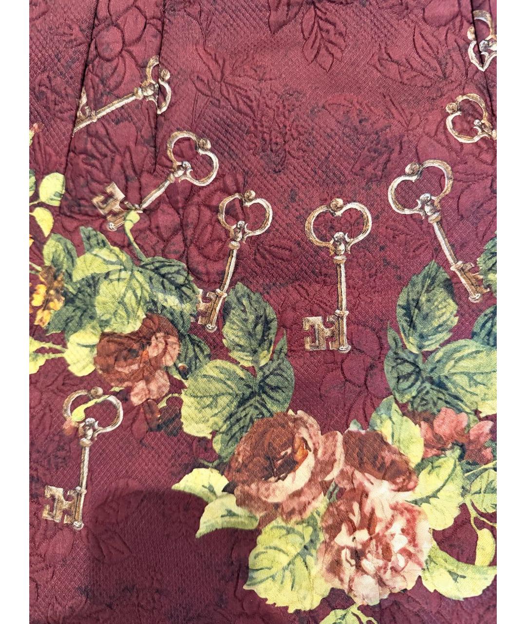 DOLCE&GABBANA Бордовая шелковая юбка мини, фото 4