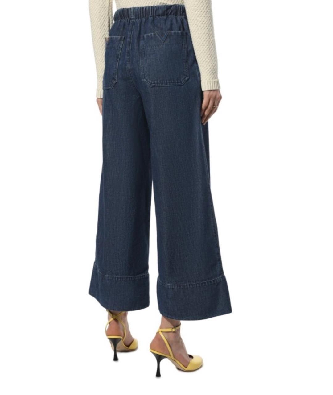 VALENTINO Синие хлопковые джинсы клеш, фото 4