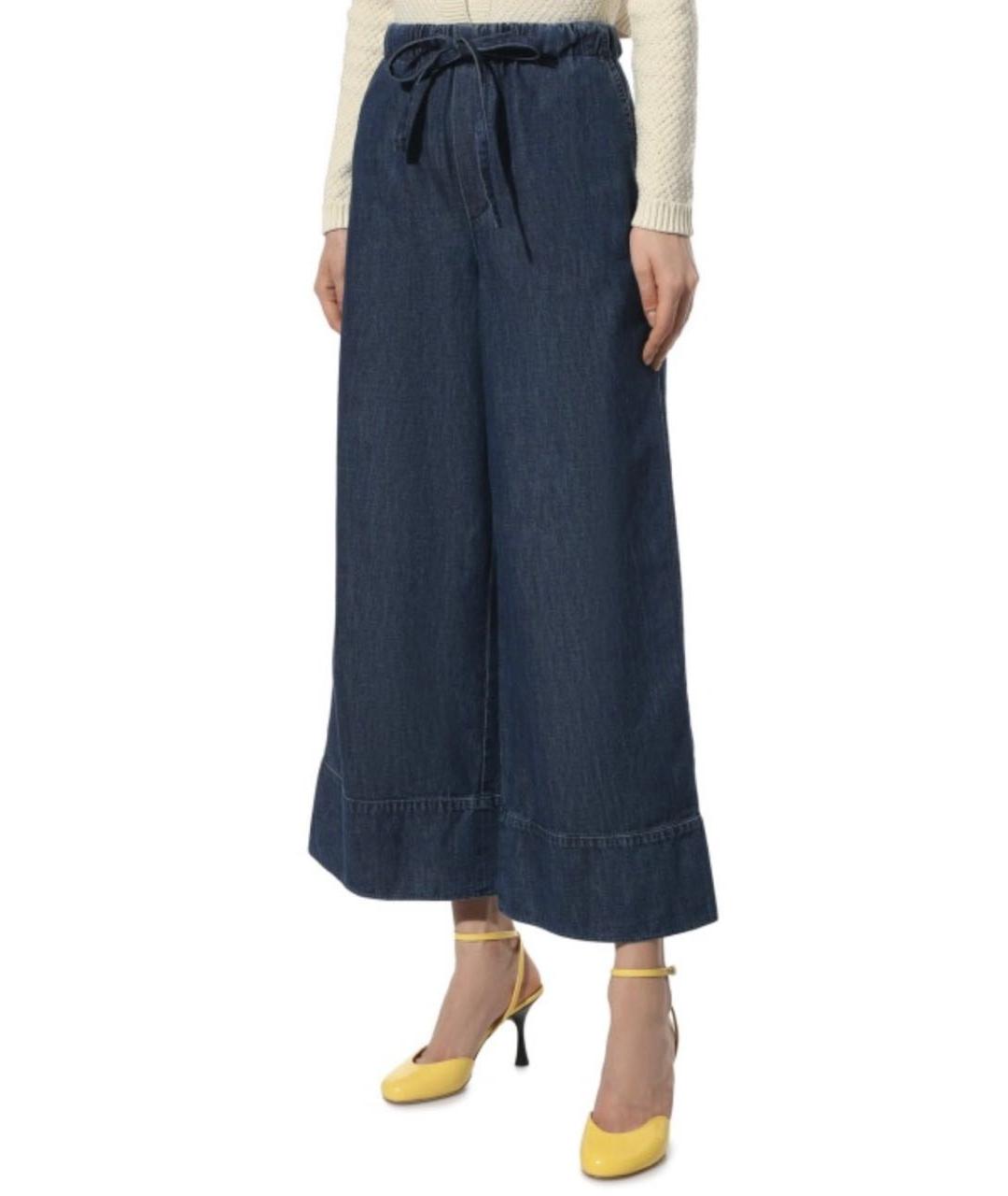 VALENTINO Синие хлопковые джинсы клеш, фото 3