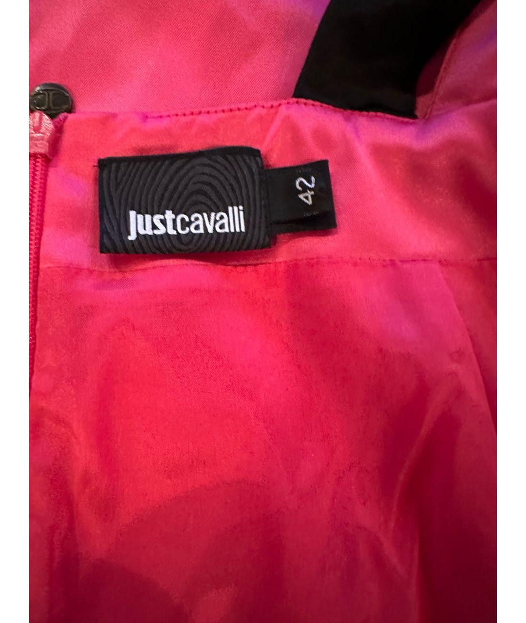 JUST CAVALLI Фуксия коктейльное платье, фото 3