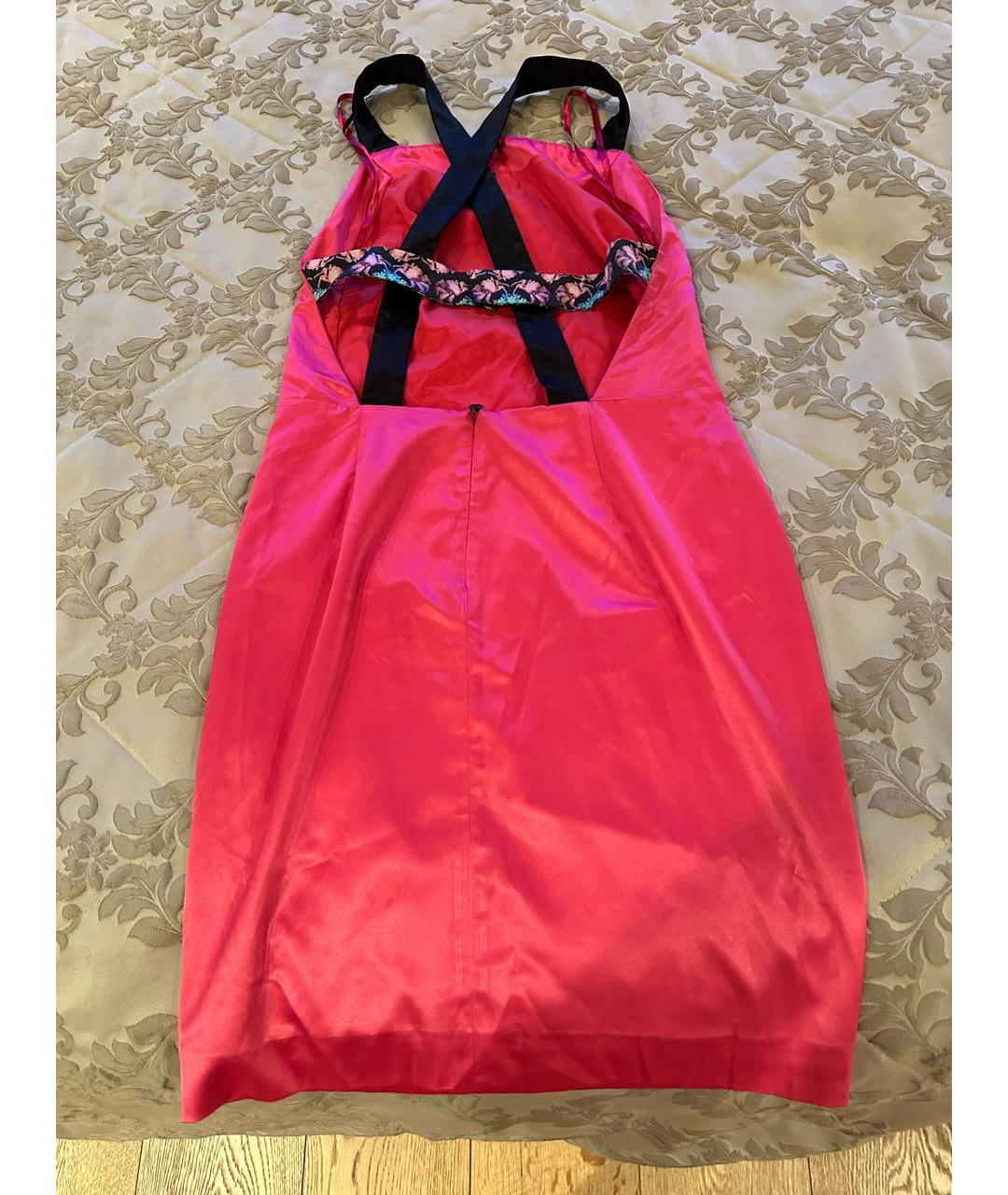 JUST CAVALLI Фуксия коктейльное платье, фото 2