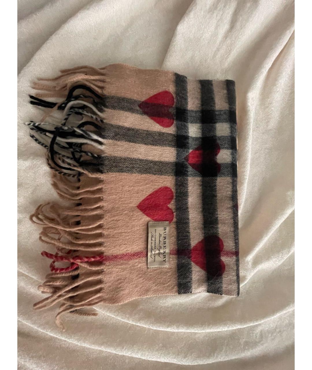 BURBERRY Бежевый кашемировый шарф, фото 4