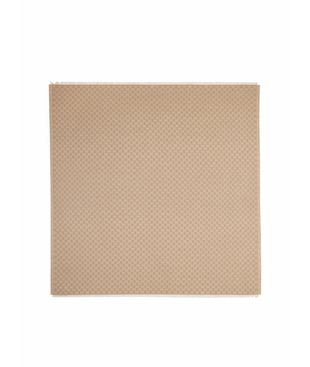 GUCCI Бежевый шерстяной платок, фото 1