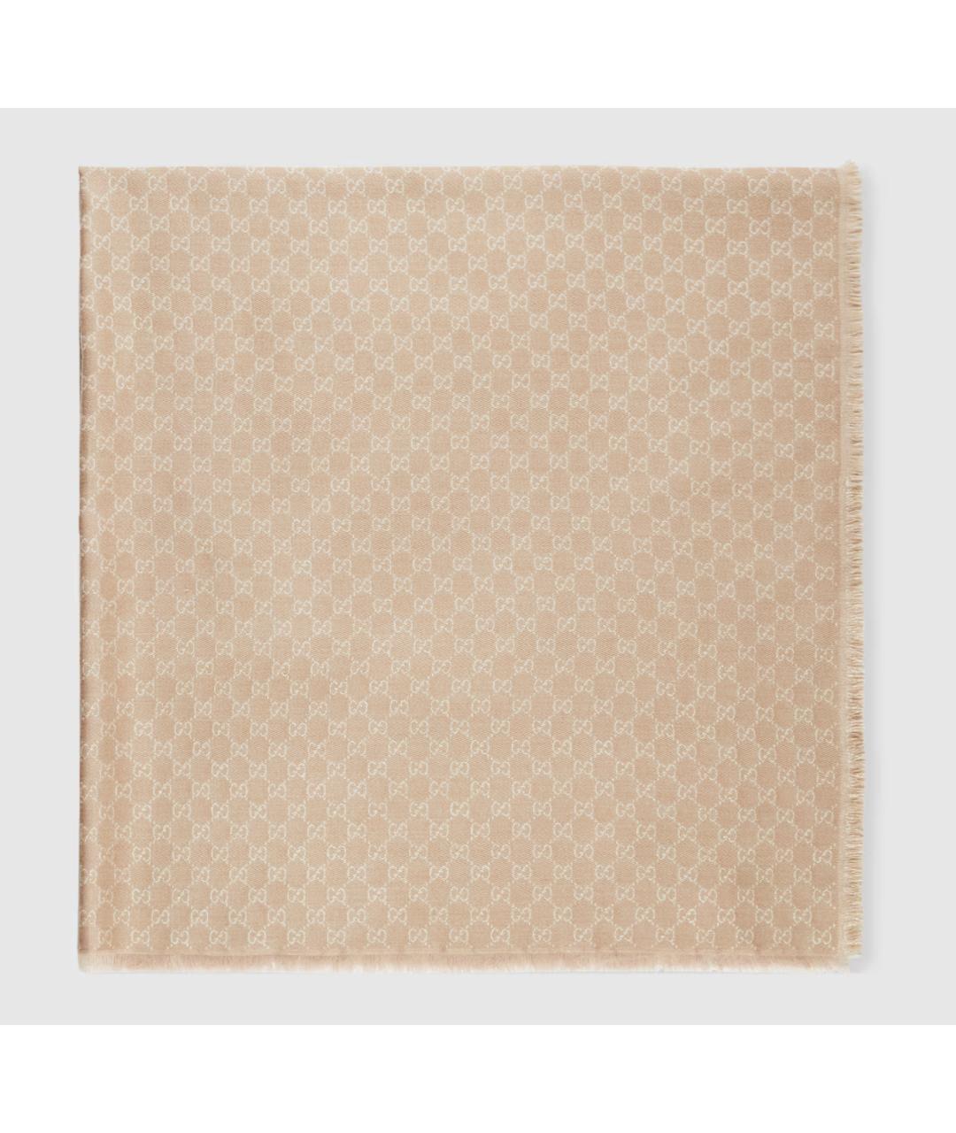 GUCCI Бежевый шерстяной платок, фото 2