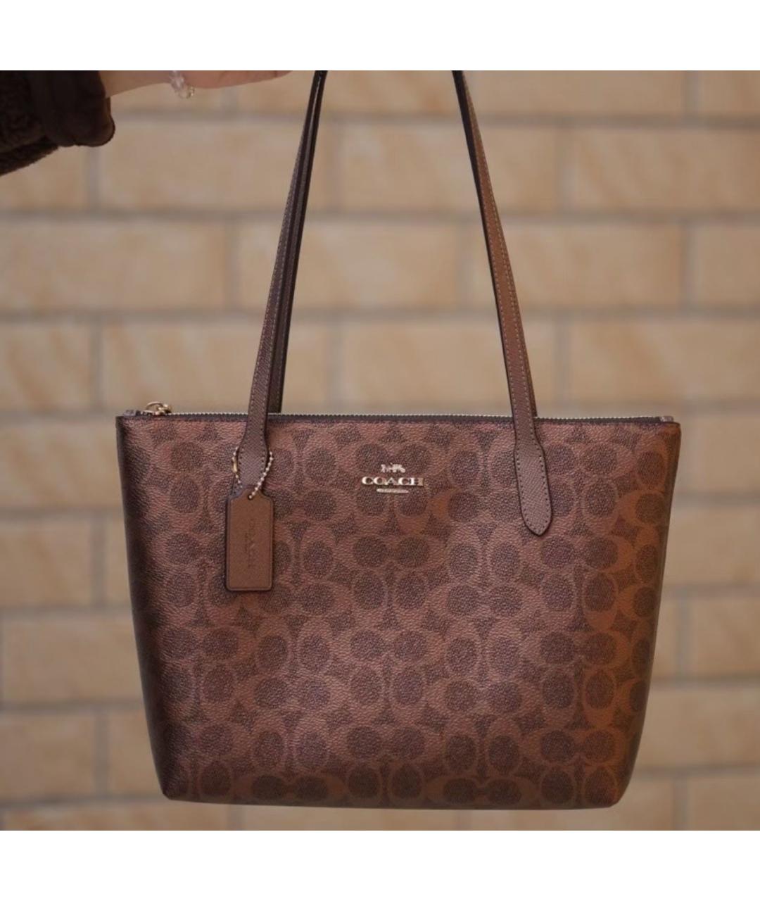 COACH Коричневая сумка тоут, фото 8