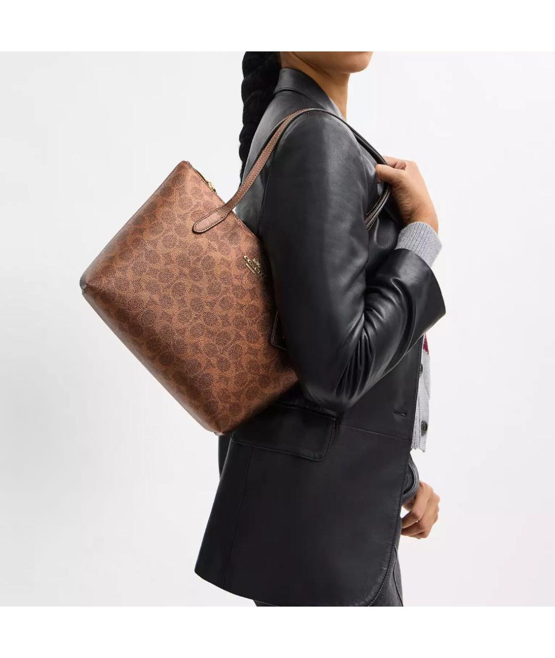 COACH Коричневая сумка тоут, фото 4