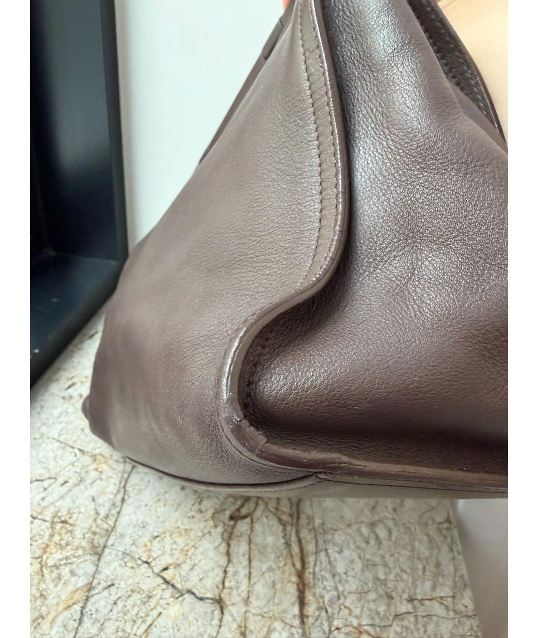 BOTTEGA VENETA Коричневая кожаная сумка тоут, фото 7