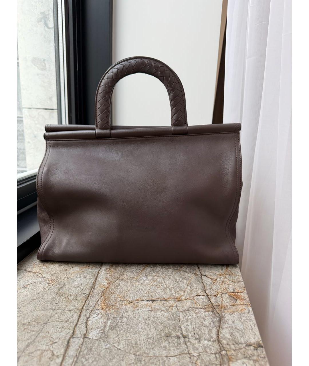 BOTTEGA VENETA Коричневая кожаная сумка тоут, фото 3