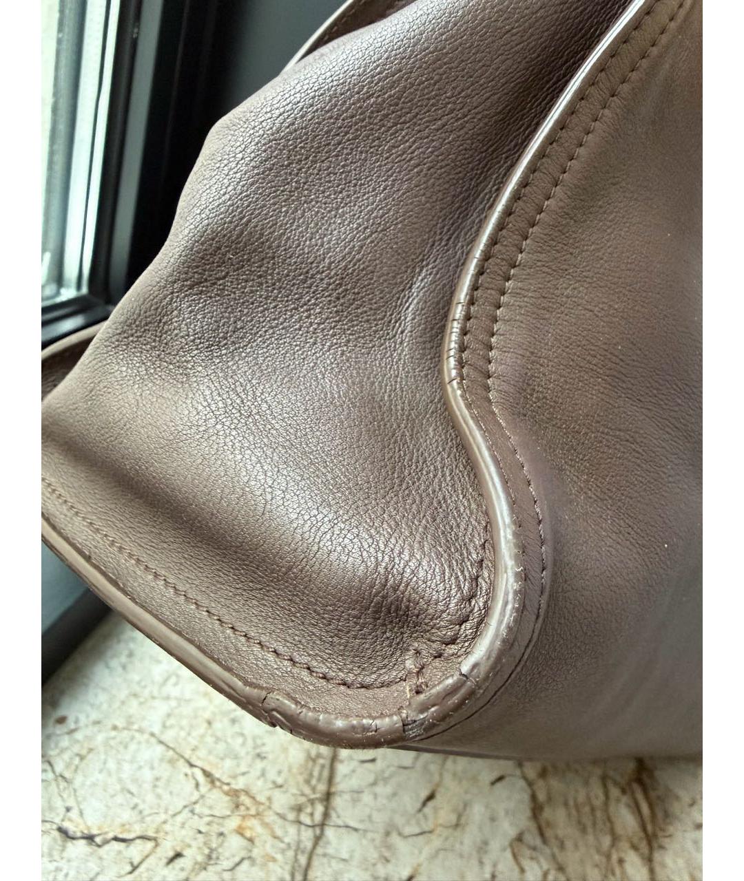 BOTTEGA VENETA Коричневая кожаная сумка тоут, фото 6