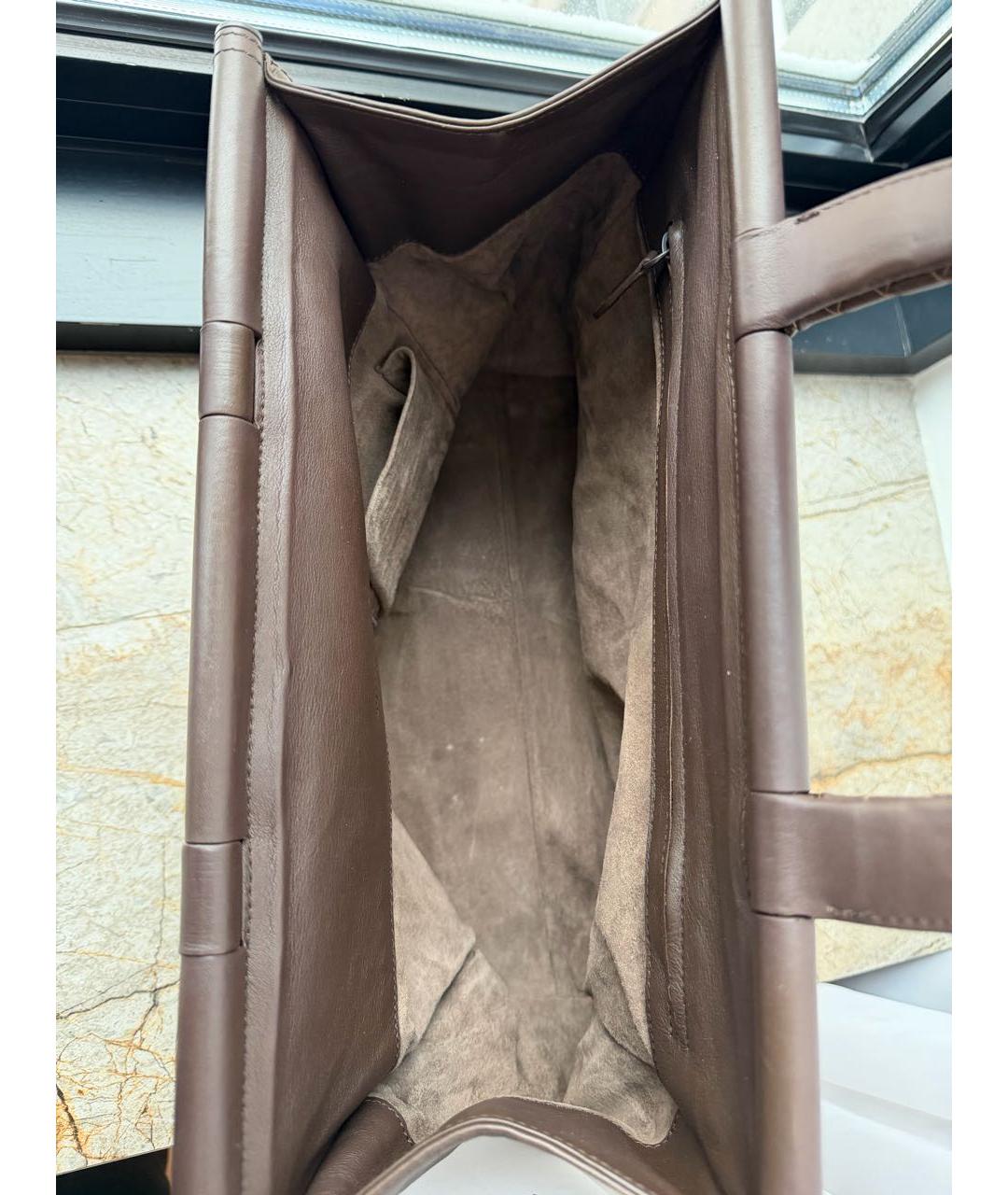 BOTTEGA VENETA Коричневая кожаная сумка тоут, фото 4