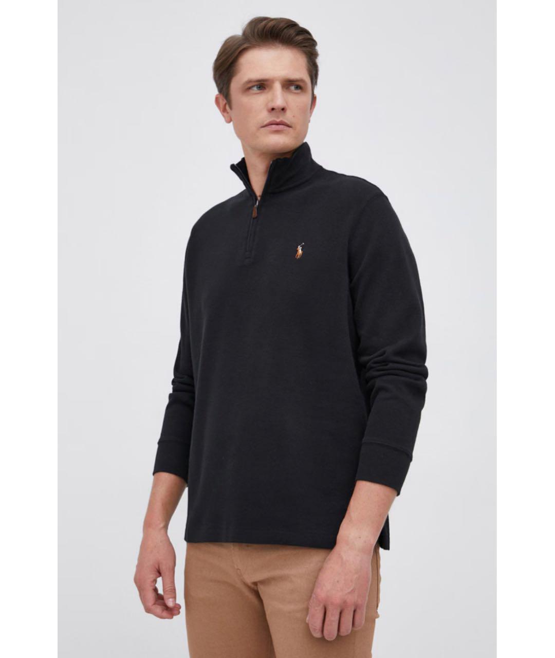 POLO RALPH LAUREN Черный хлопковый джемпер / свитер, фото 5