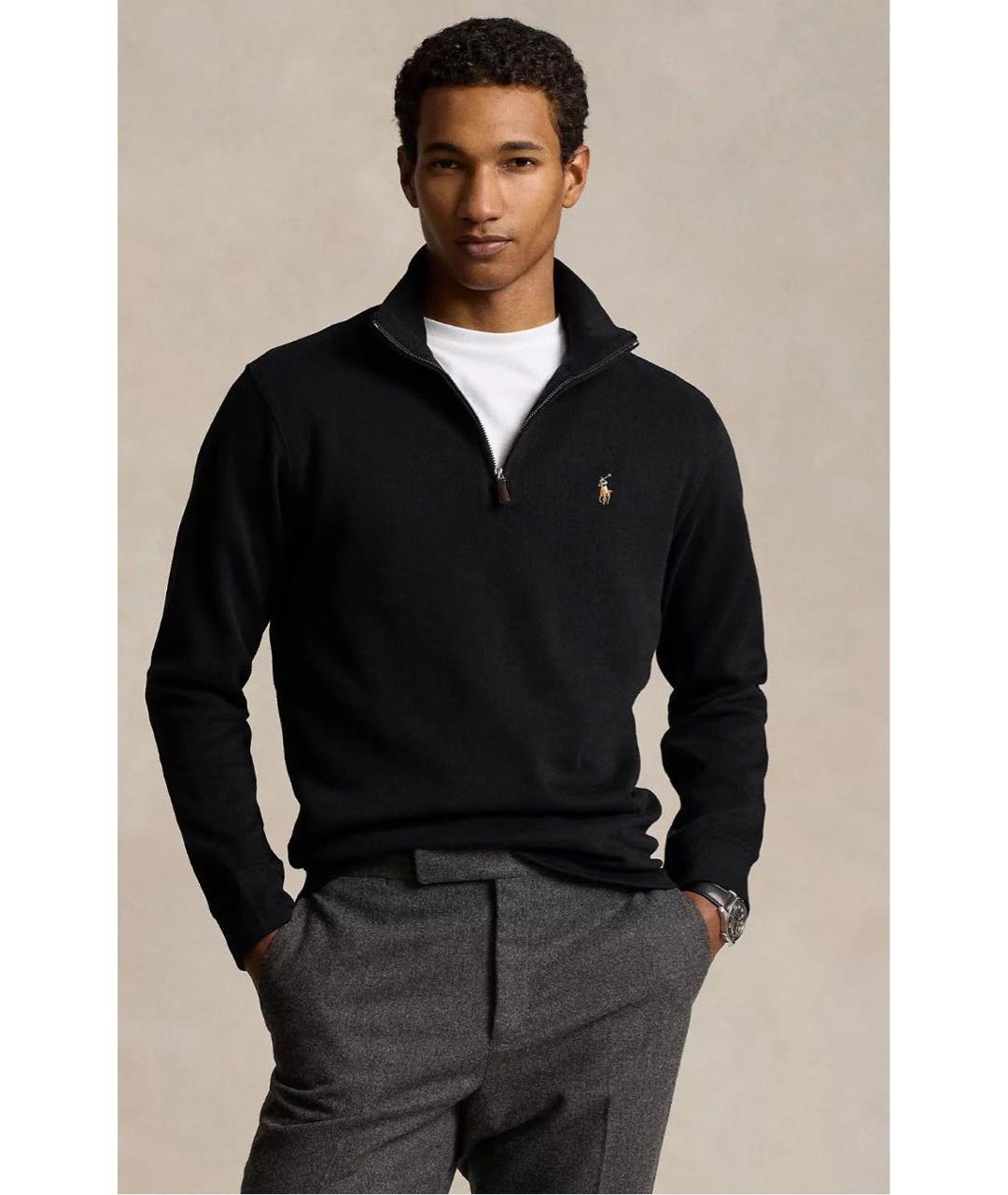 POLO RALPH LAUREN Черный хлопковый джемпер / свитер, фото 4