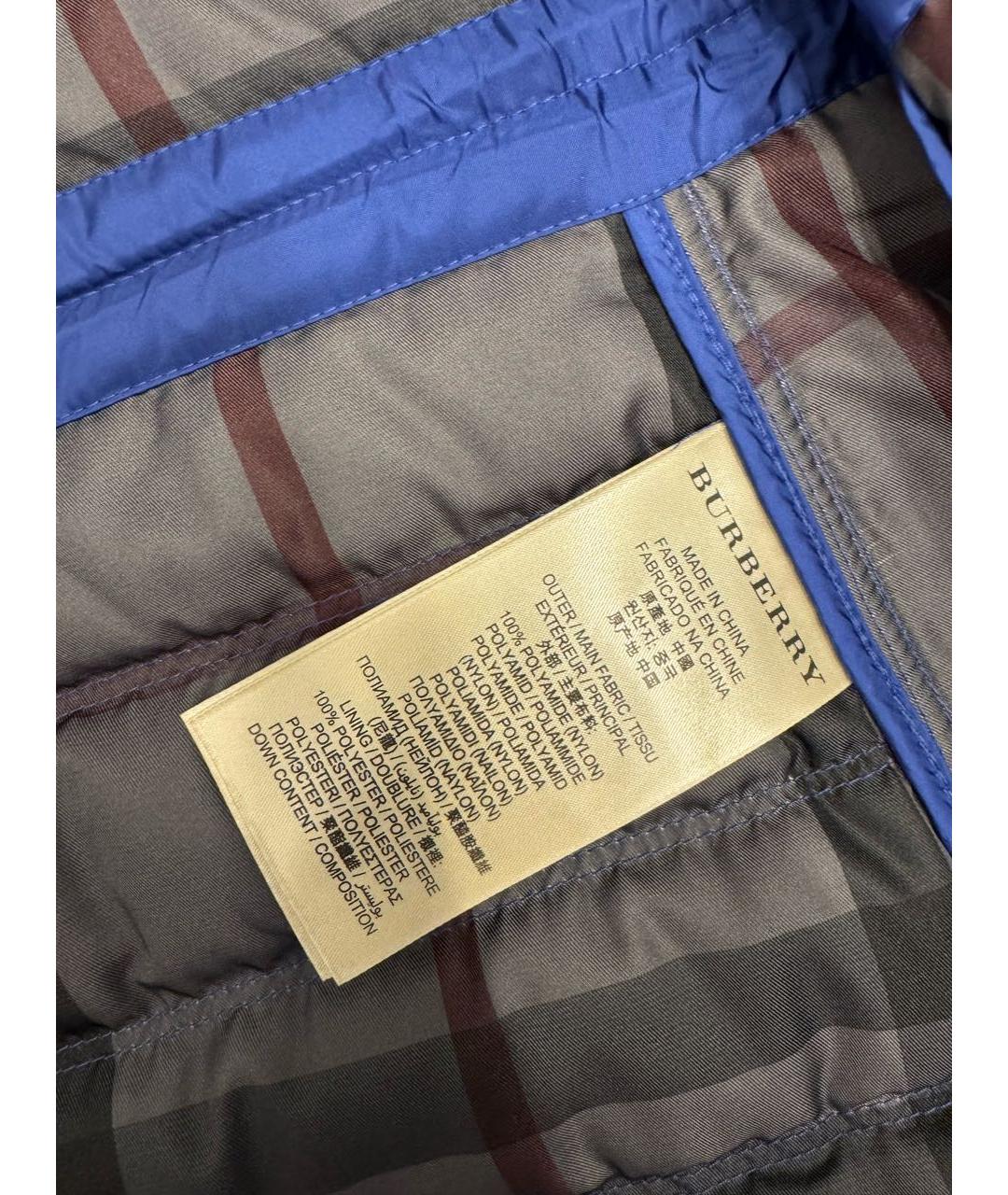 BURBERRY Синий полиамидовый жилет, фото 5