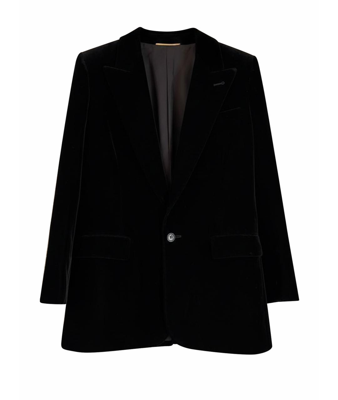 SAINT LAURENT Черный хлопковый жилет, фото 1