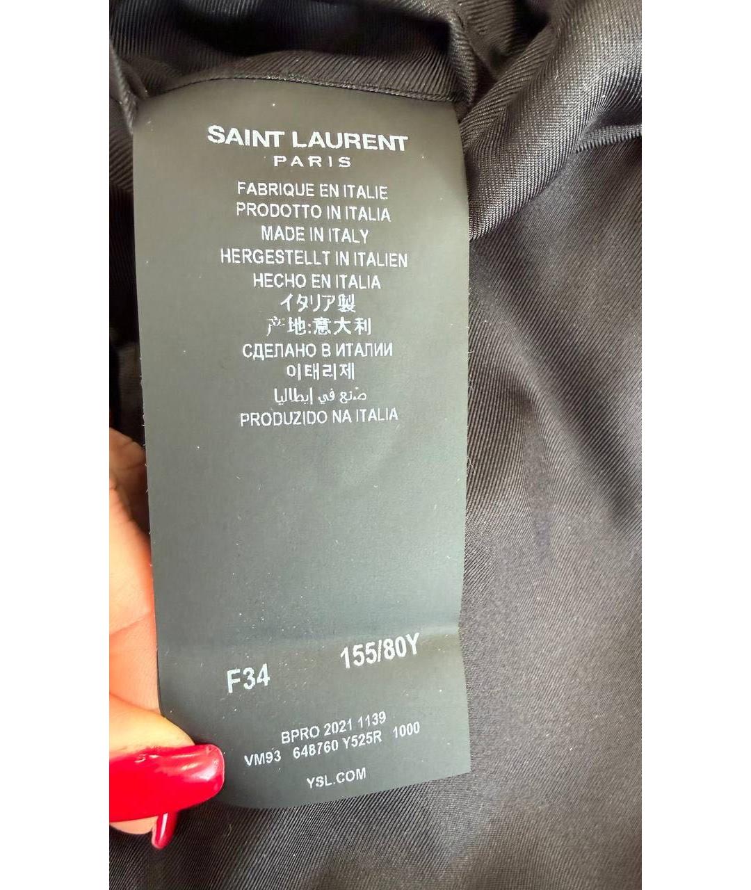 SAINT LAURENT Черный хлопковый жилет, фото 7