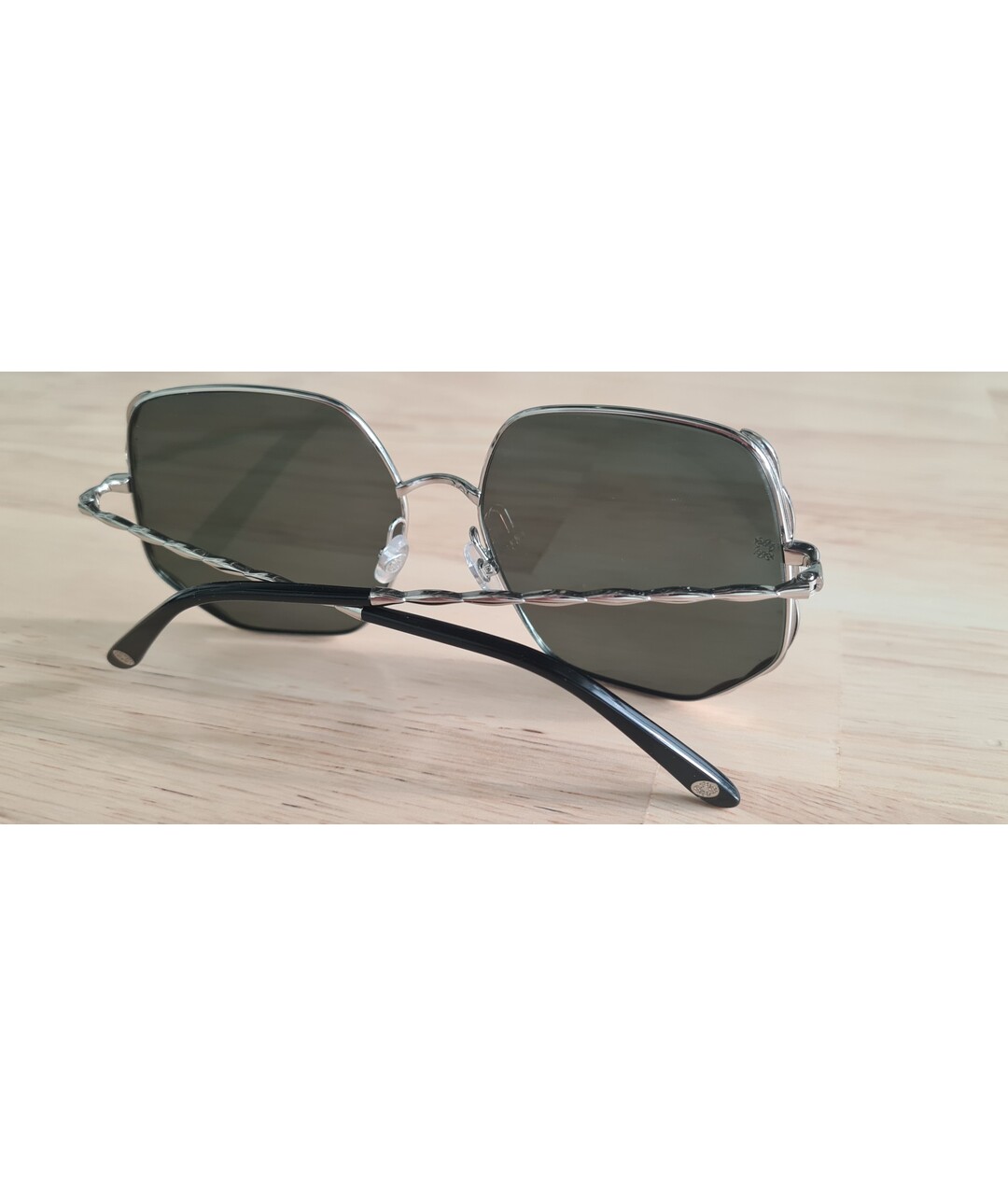 ELIE SAAB Серебряные металлические солнцезащитные очки, фото 4