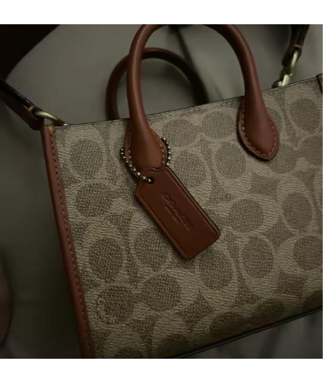 COACH Коричневая сумка тоут, фото 7