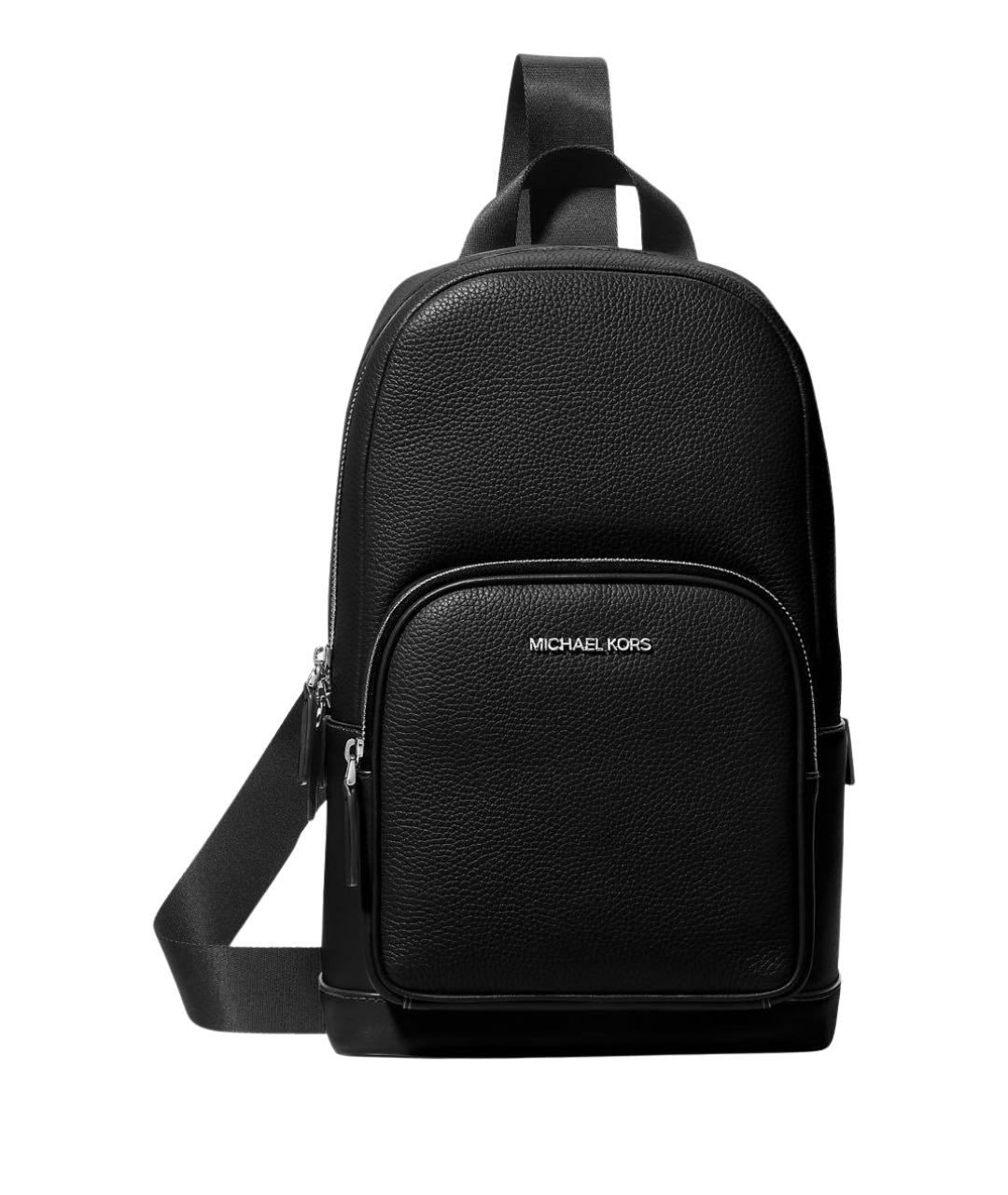 MICHAEL KORS Черная кожаная сумка на плечо, фото 1