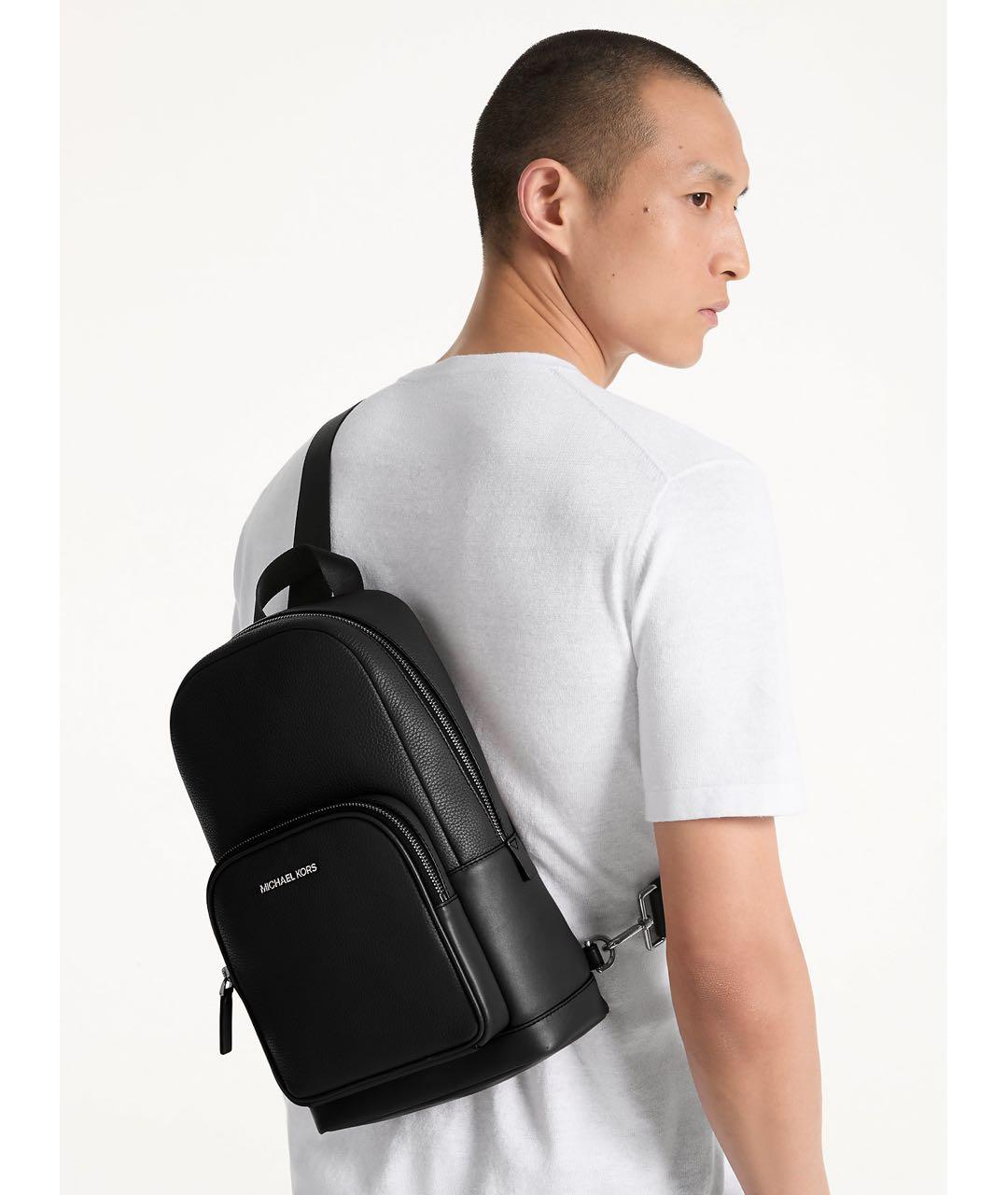 MICHAEL KORS Черная кожаная сумка на плечо, фото 4