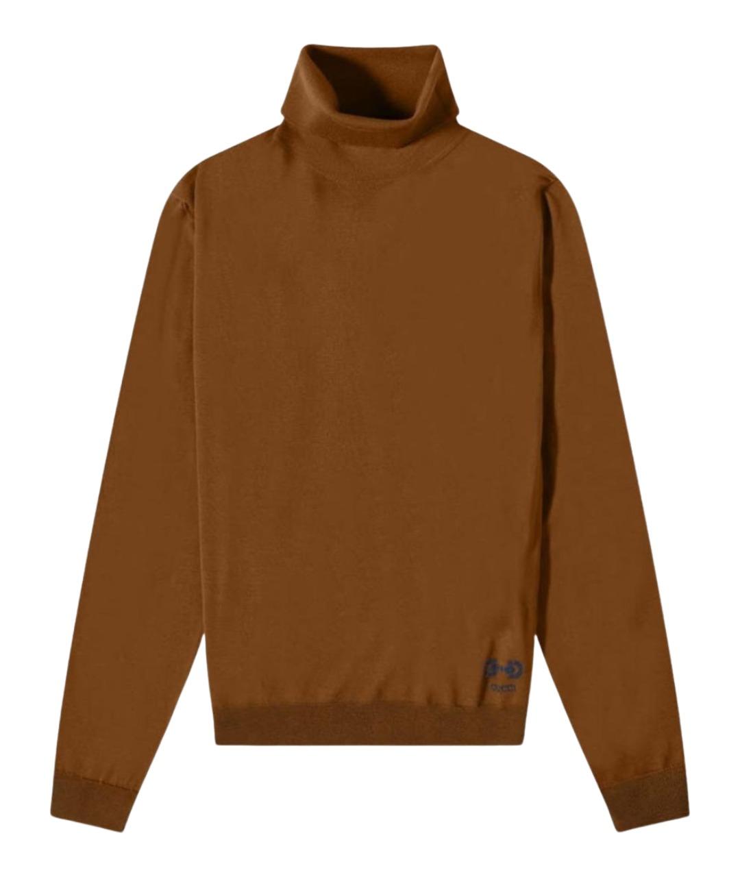 GUCCI Коричневая кашемировая водолазка, фото 1