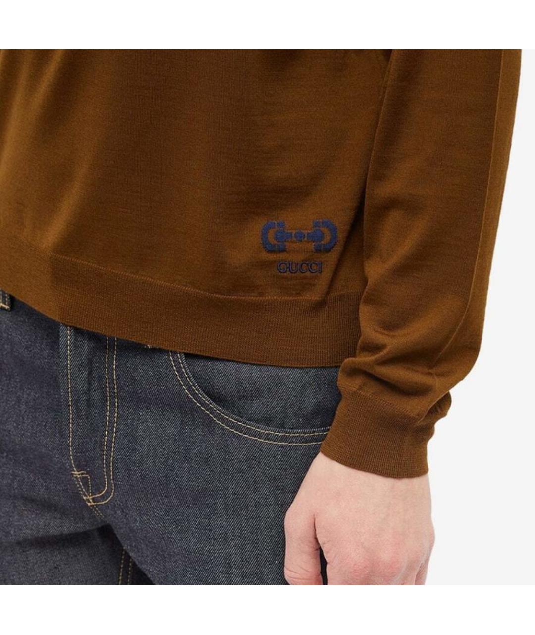 GUCCI Коричневая кашемировая водолазка, фото 3