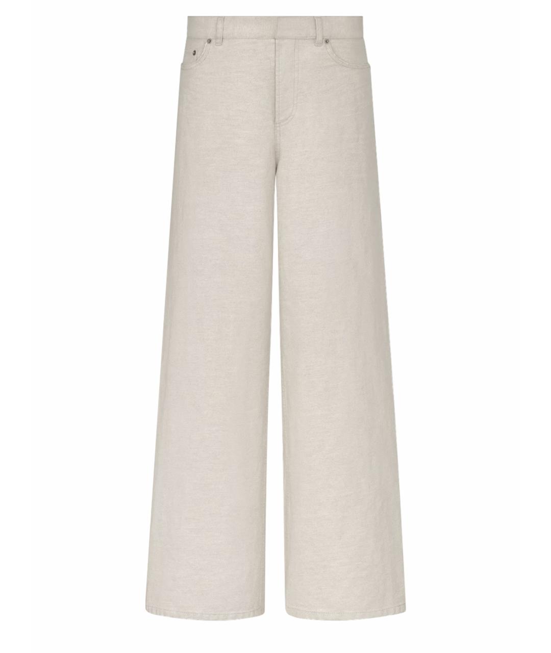 CHRISTIAN DIOR Бежевые хлопковые прямые джинсы, фото 1