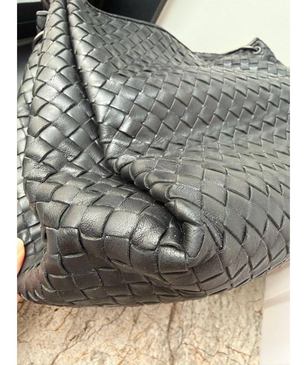 BOTTEGA VENETA Черная кожаная сумка тоут, фото 6