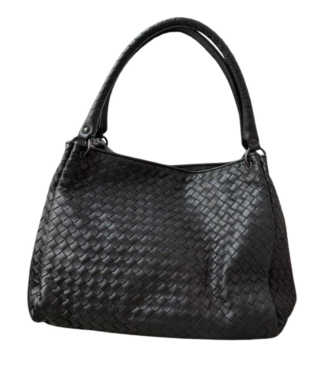 BOTTEGA VENETA Черная кожаная сумка тоут, фото 1