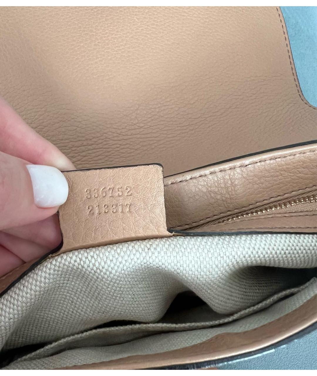 GUCCI Бежевая кожаная сумка через плечо, фото 7