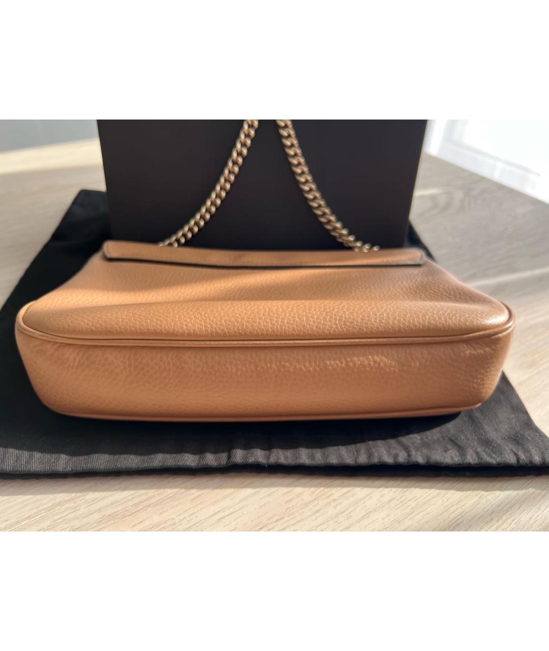 GUCCI Бежевая кожаная сумка через плечо, фото 4