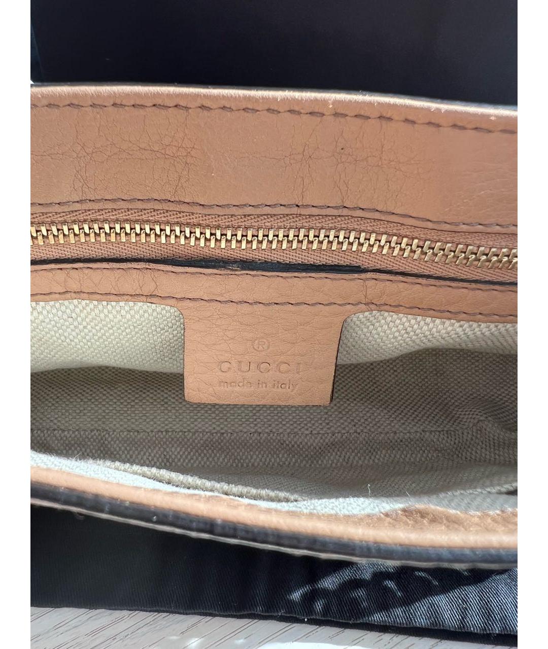 GUCCI Бежевая кожаная сумка через плечо, фото 7